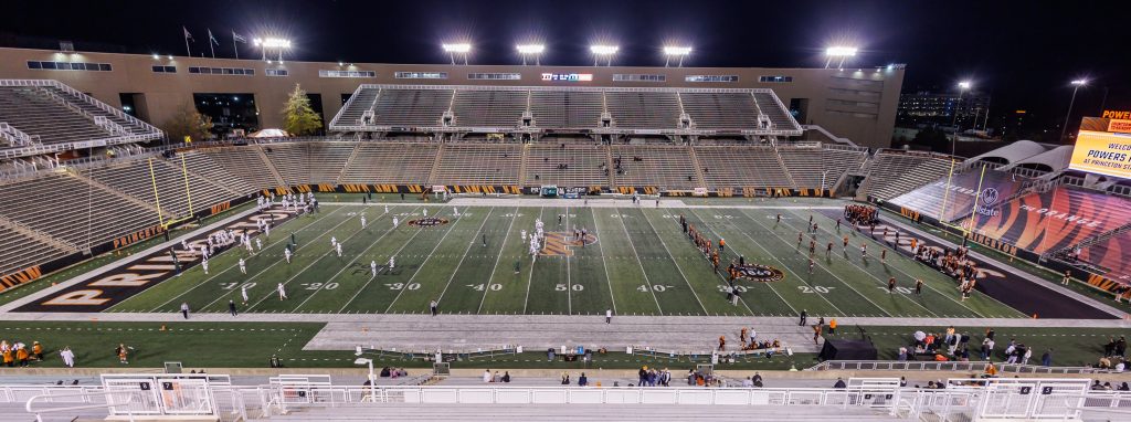 Monday Night Football: Why This Week’s Game Carries Playoff Weight American football stadium under floodlights at night